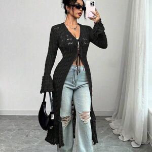 Trumpet Sleeve Cardigan